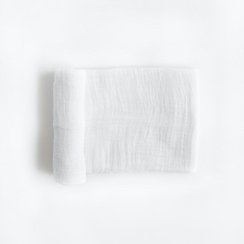 Little Unicorn Cotton Muslin Swaddle Blanket | White
