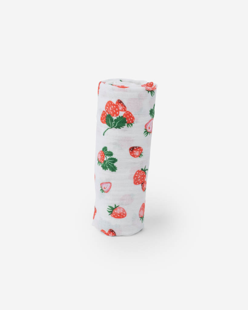 Little Unicorn Cotton Muslin Swaddle Blanket | Strawberry Patch