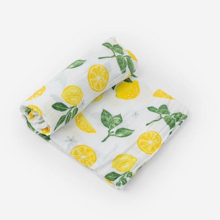 Little Unicorn Cotton Muslin Swaddle Blanket | Lemon Drop
