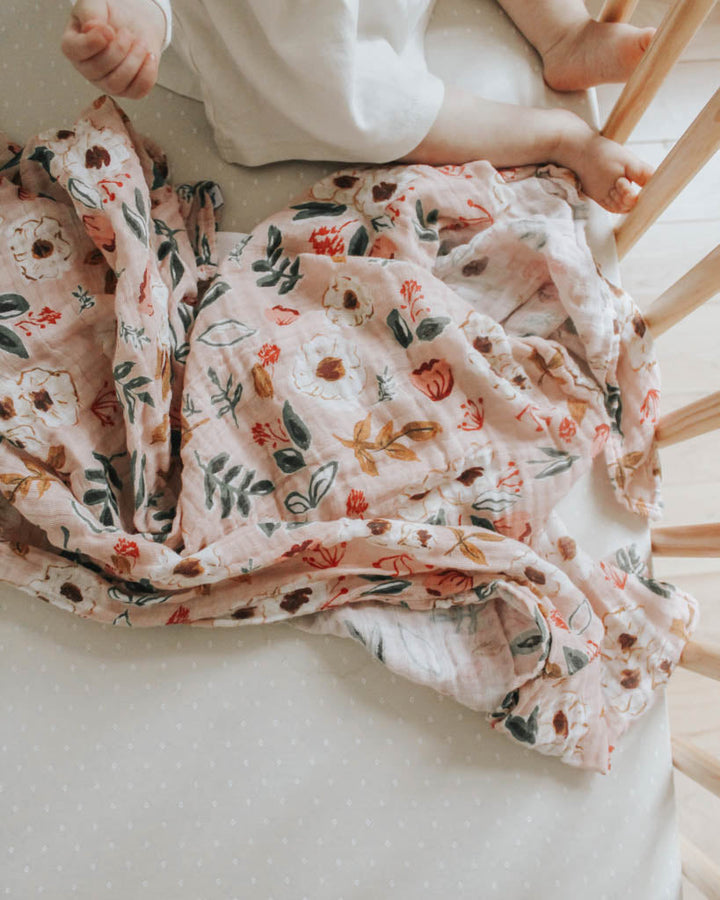 Little Unicorn Cotton Muslin Swaddle Blanket | Vintage Floral