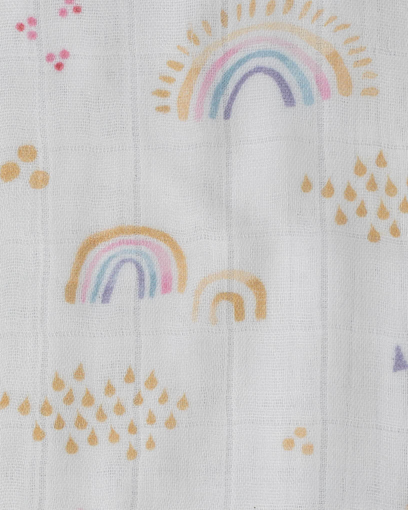 Little Unicorn Original Deluxe Muslin Quilt | Rainbows & Raindrops