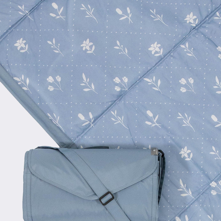 Little Unicorn Outdoor Blanket | Blue Floral Patch