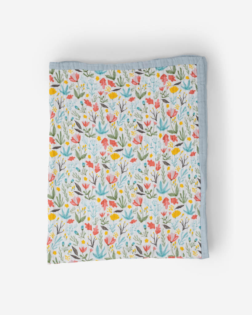 Little Unicorn Cotton Muslin Quilted Throw | Meadow