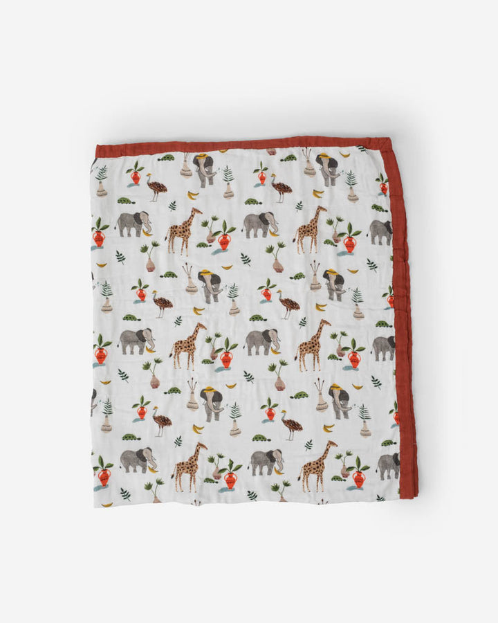 Little Unicorn Deluxe Muslin Quilted Throw | Safari Social
