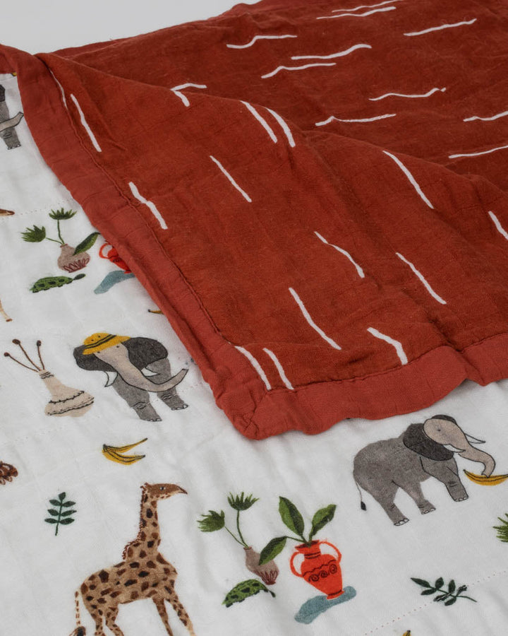Little Unicorn Deluxe Muslin Quilted Throw | Safari Social