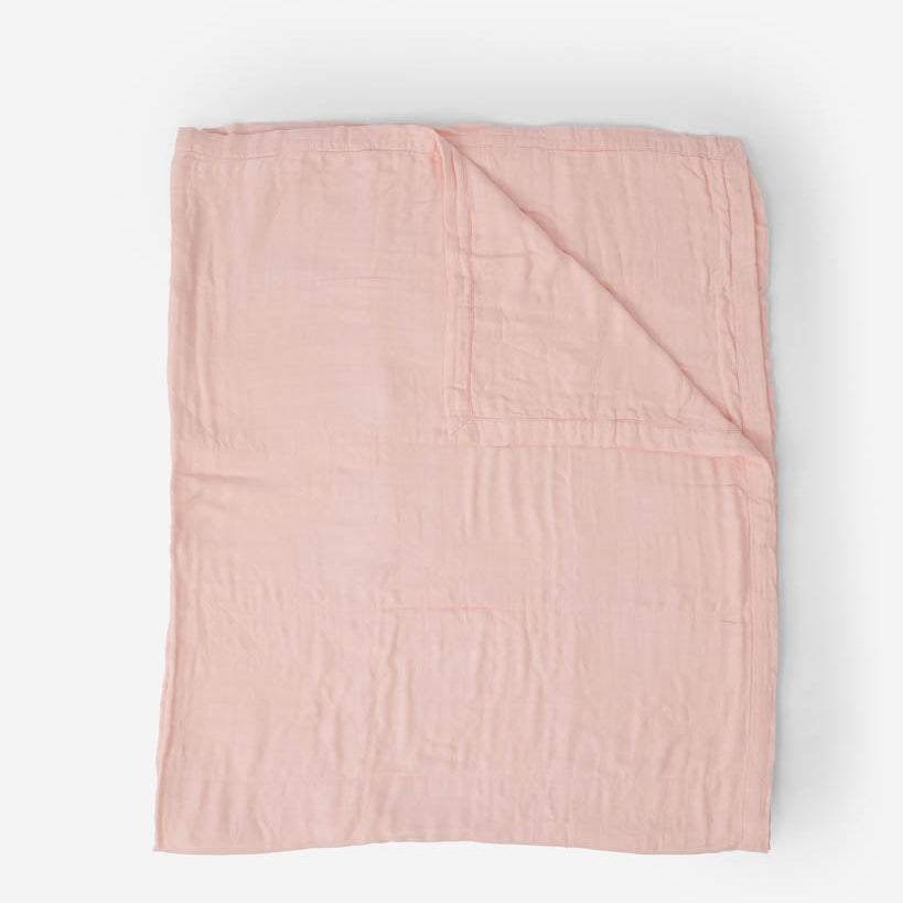 Little Unicorn Deluxe Muslin Quilted Throw | Blush