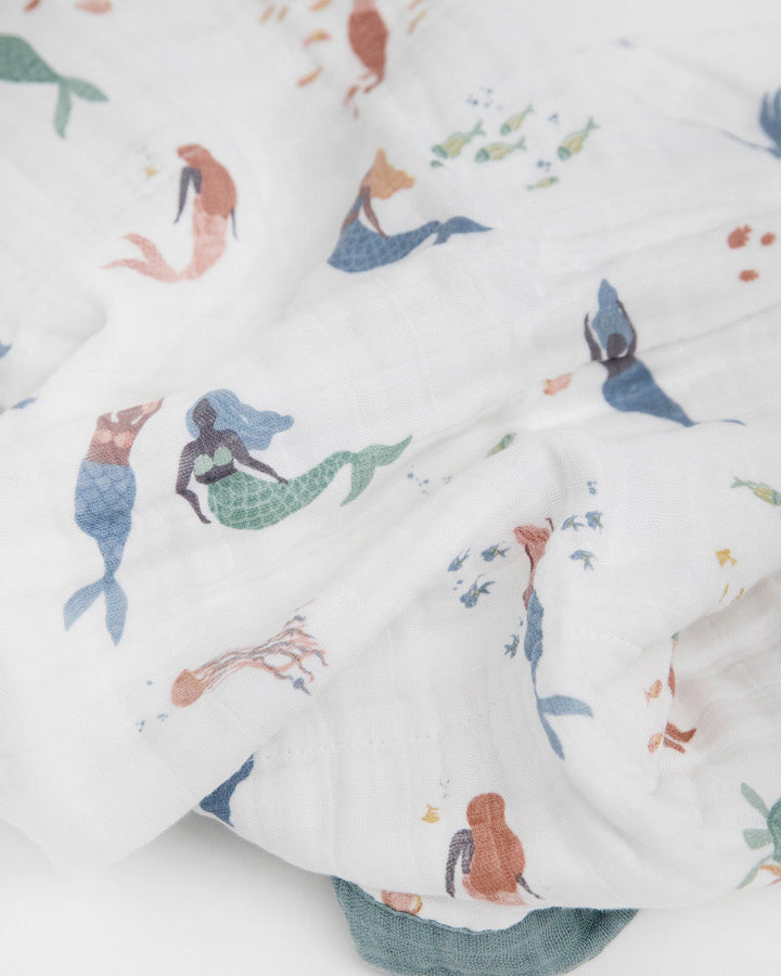Little Unicorn Cotton Muslin Baby Quilt | Mermaids