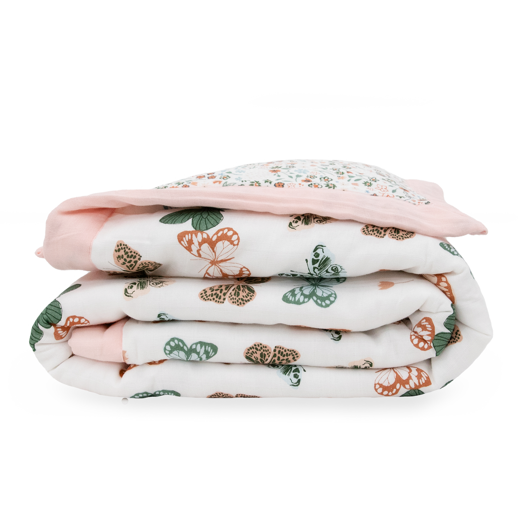 Little Unicorn Cotton Muslin Toddler Comforter | Butterflies