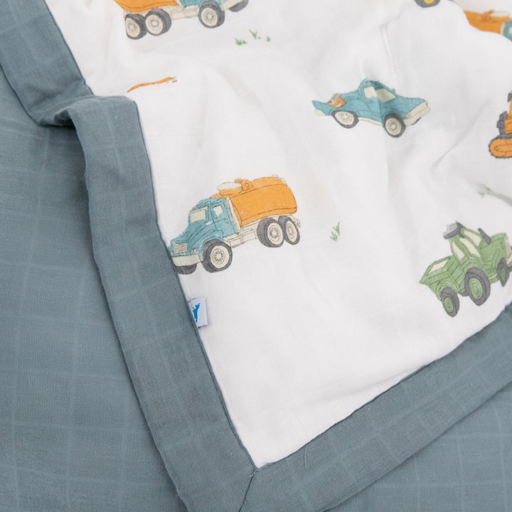 Little Unicorn Cotton Muslin Toddler Comforter | Work Trucks