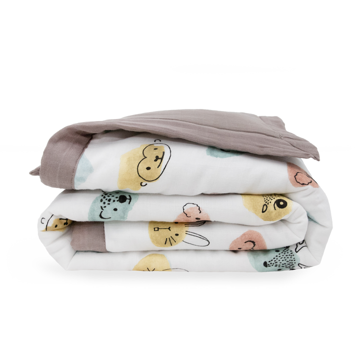 Little Unicorn Cotton Muslin Toddler Comforter | Watercolor Critters