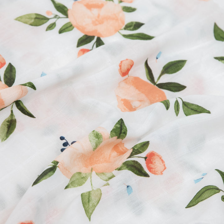 Little Unicorn Cotton Muslin Pillowcase 2-Pack | Watercolor Roses Grande