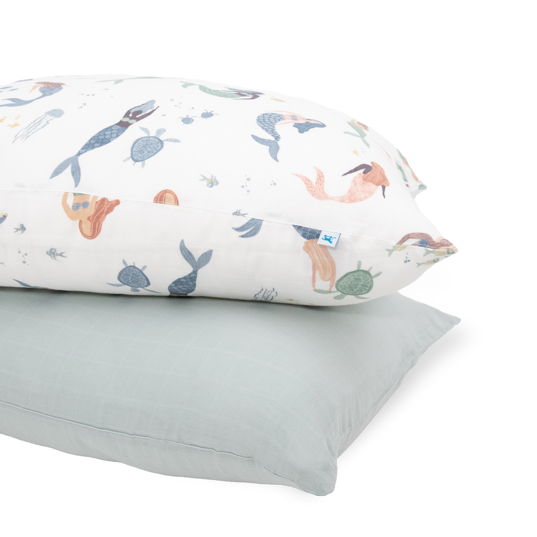 Little Unicorn Cotton Muslin Pillowcase 2-Pack | Mermaid Party
