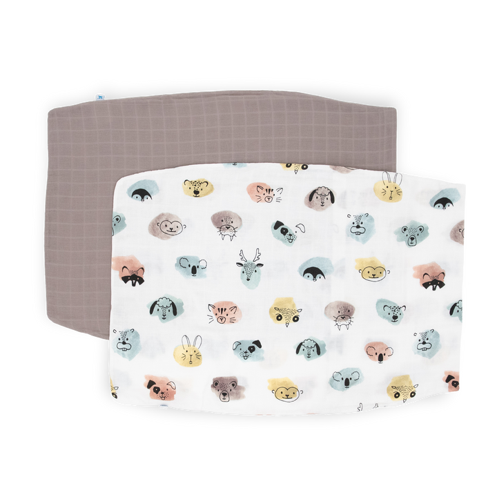 Little Unicorn Cotton Muslin Pillowcase 2-Pack | Watercolor Critters