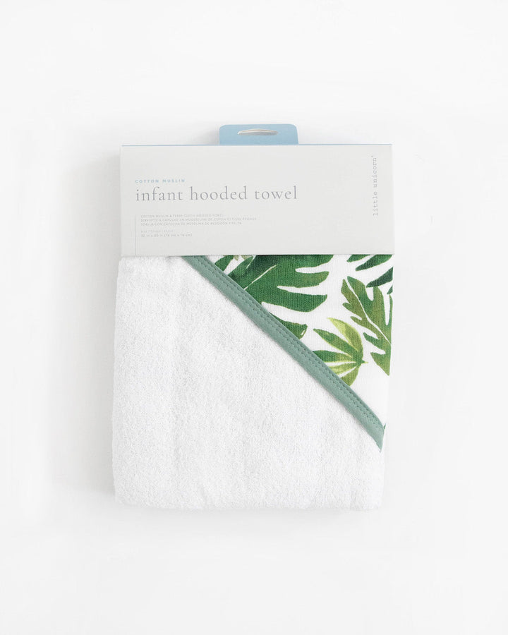 Little Unicorn Infant Hooded Towel | Tropical Leaf