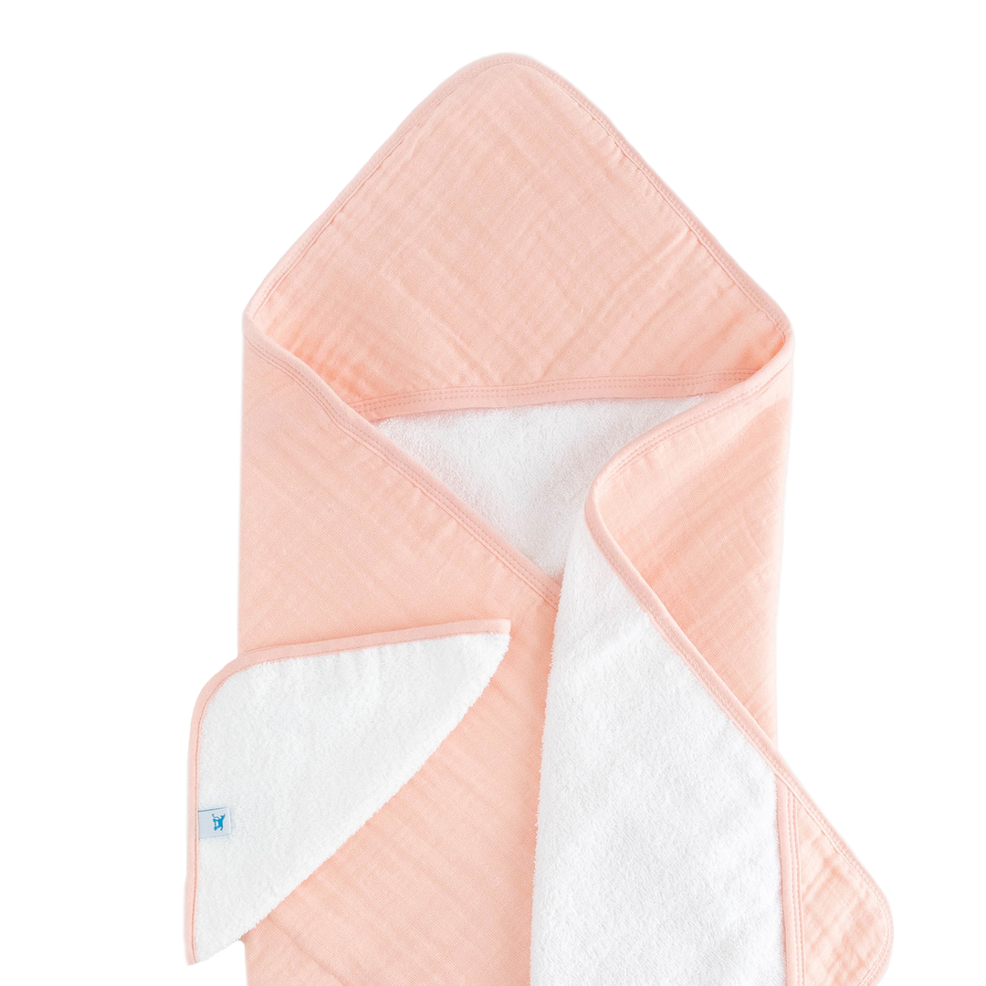 Little Unicorn Infant Hooded Towel & Washcloth Set | Rose Petal
