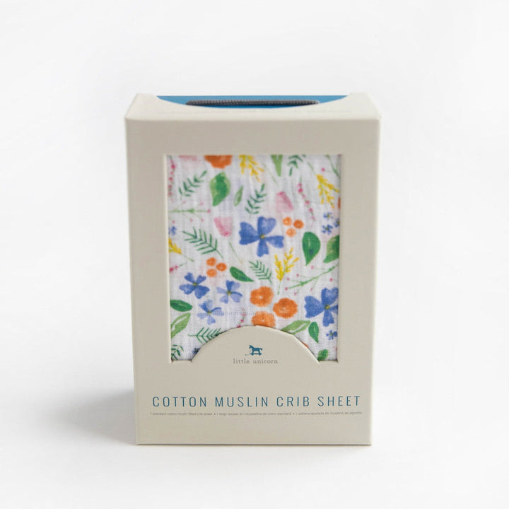 Little Unicorn Cotton Muslin Crib Sheet | Mountain Bloom