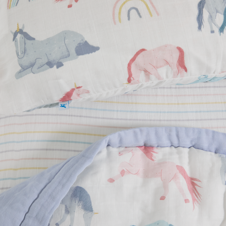 Little Unicorn Cotton Muslin Toddler Bedding 3 Piece Set | Unicorns
