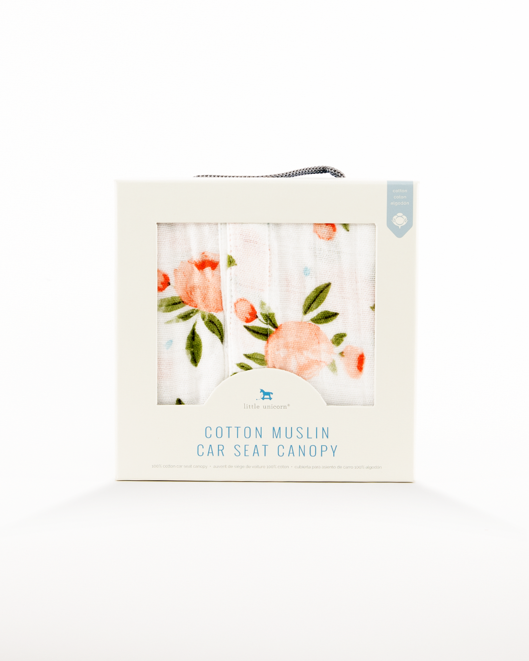 Little Unicorn Cotton Muslin Car Seat Canopy | Watercolor Roses