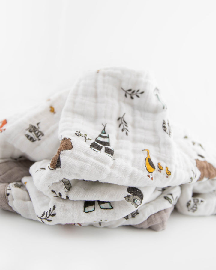 Little Unicorn Cotton Muslin Baby Quilt | Forest Friends