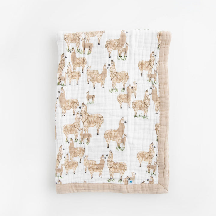 Little Unicorn Cotton Muslin Baby Quilt | Llama Llama