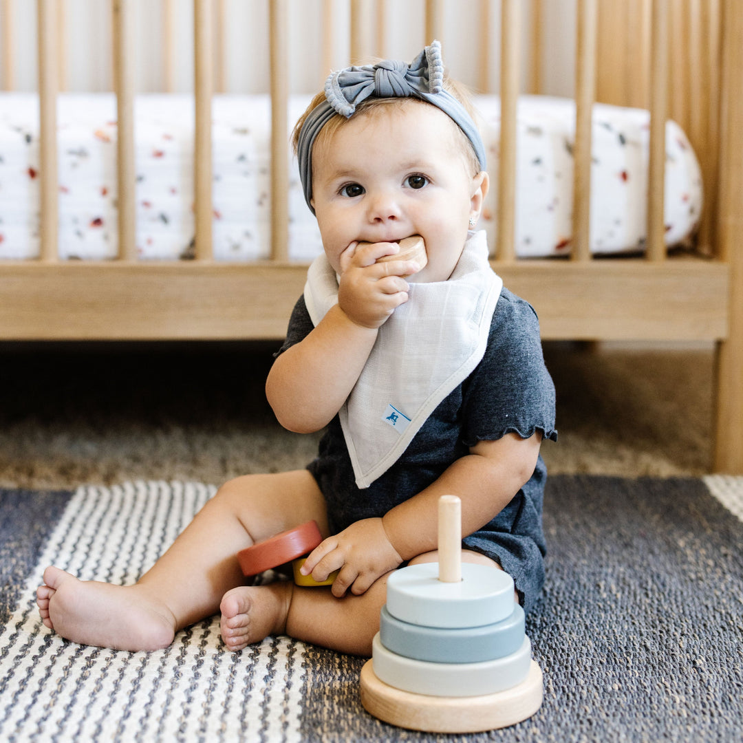 Little Unicorn Cotton Muslin + Fleece Bandana Bib 4-Pack | Wallflower