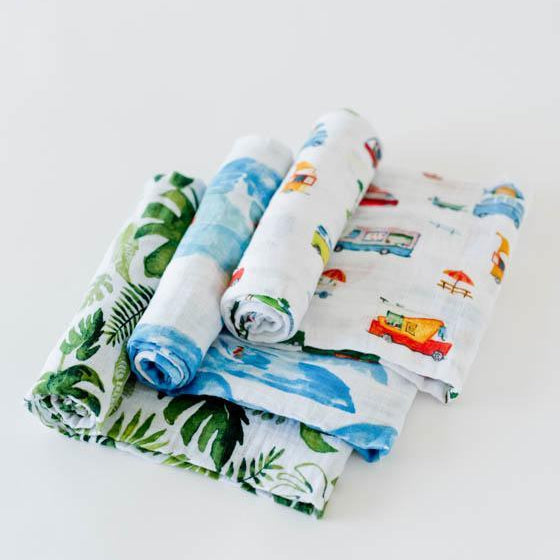 Little Unicorn Cotton Muslin Swaddle Blanket 3 Pack | Summer Vibe