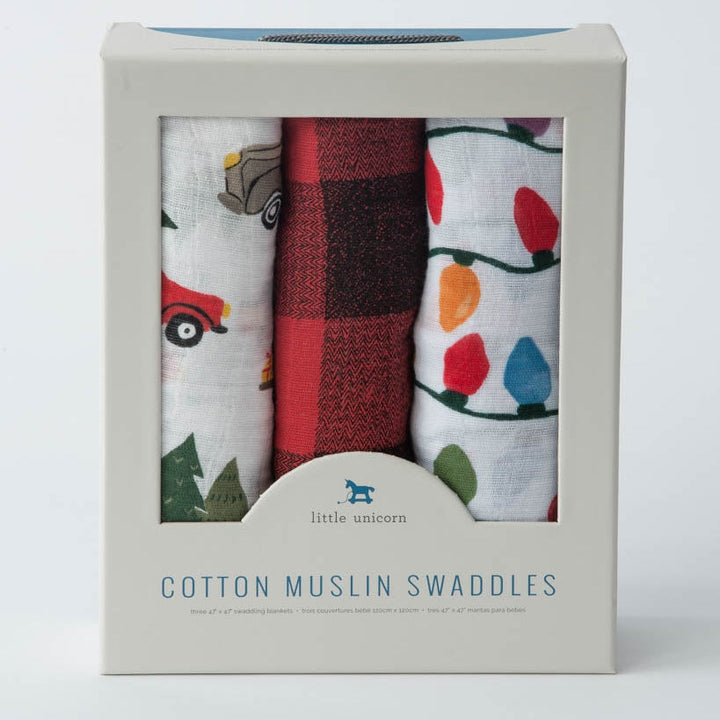 Little Unicorn Cotton Muslin Swaddle Blanket 3 Pack | Holiday Haul