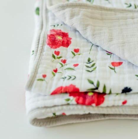 Little Unicorn Original Cotton Muslin Quilt | Summer Poppy