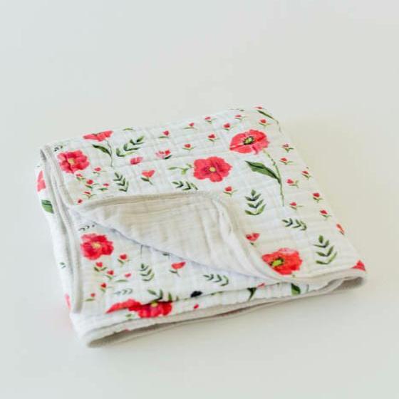 Little Unicorn Original Cotton Muslin Quilt | Summer Poppy