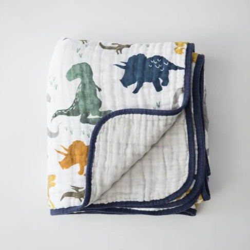 Little Unicorn Original Cotton Muslin Quilt | Dino Friends
