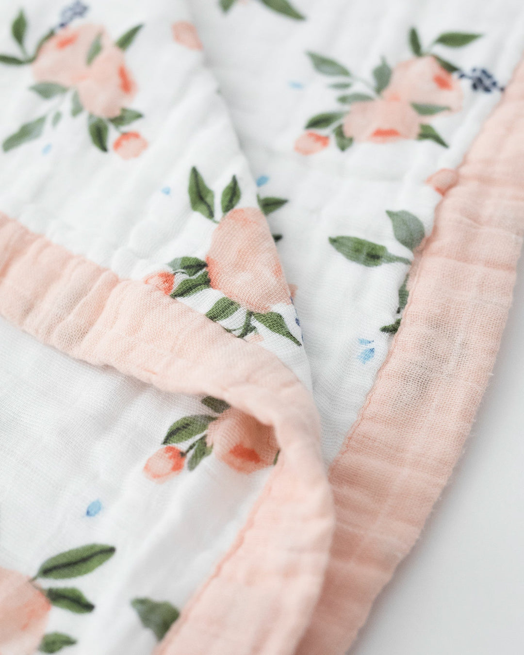 Little Unicorn Cotton Muslin Quilted Throw | Watercolor Roses
