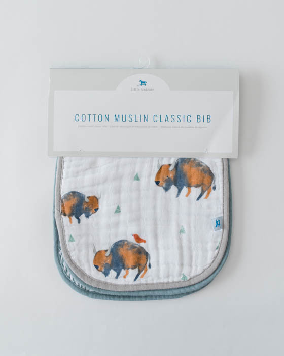 Little Unicorn Cotton Muslin Classic Bib 3 pack | Bison