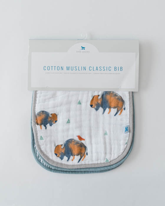 Little Unicorn Cotton Muslin Classic Bib 3 pack | Bison