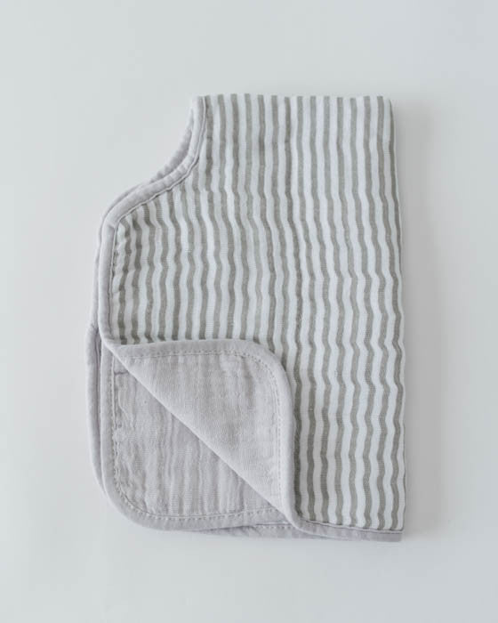 Little Unicorn Cotton Muslin Burp Cloth | Grey Stripe